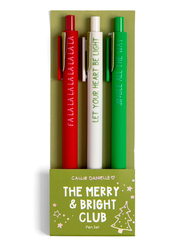 The Merry & Bright Club Christmas Pen Set, 1 of 3