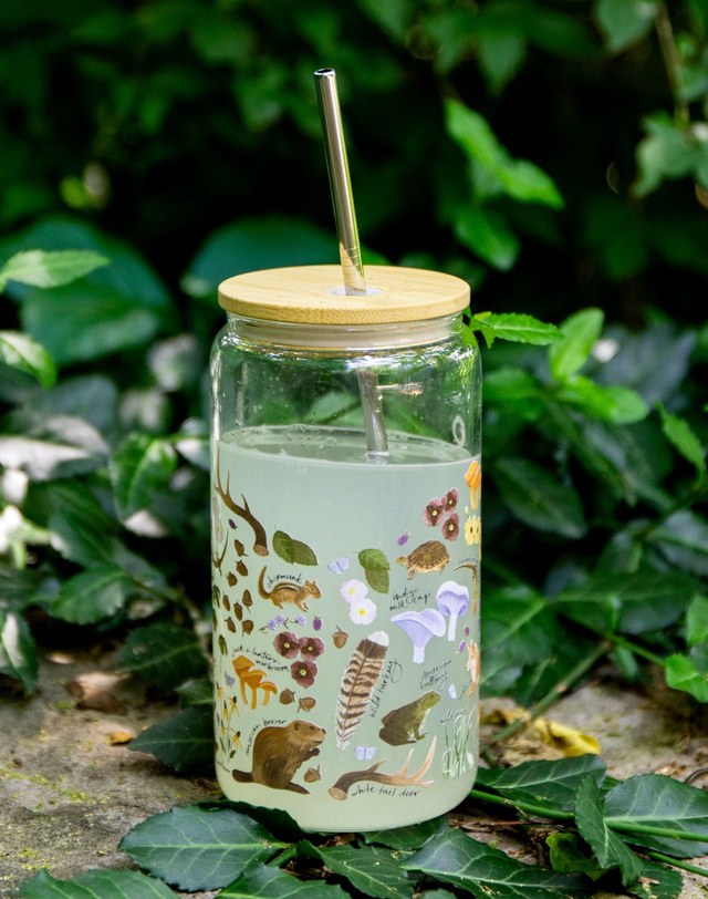 Flora & Fauna Glass Can, 1 of 4