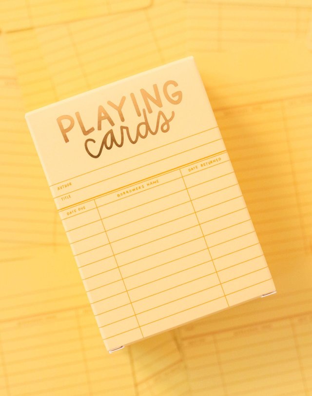 Yellow Library Card Deck Of Playing Cards, 6 of 8