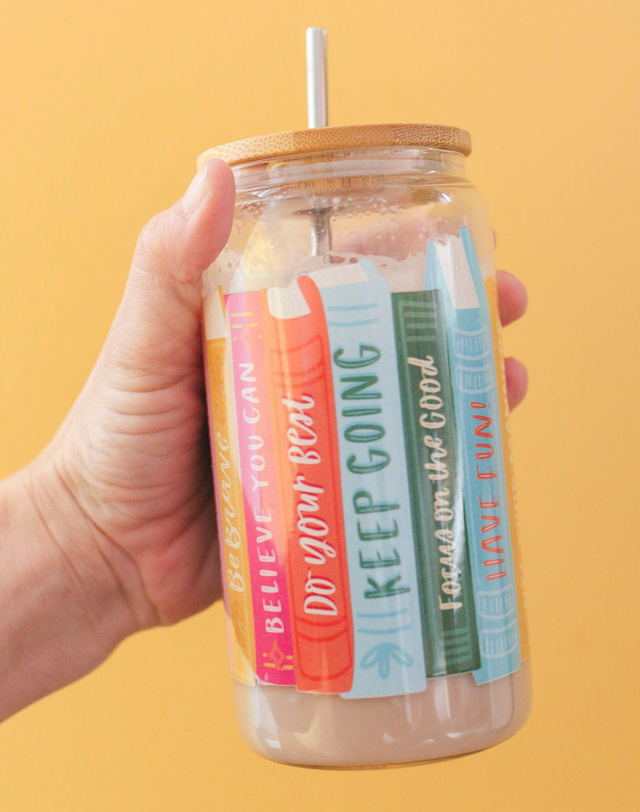 Affirmations Books Glass Can, 1 of 3