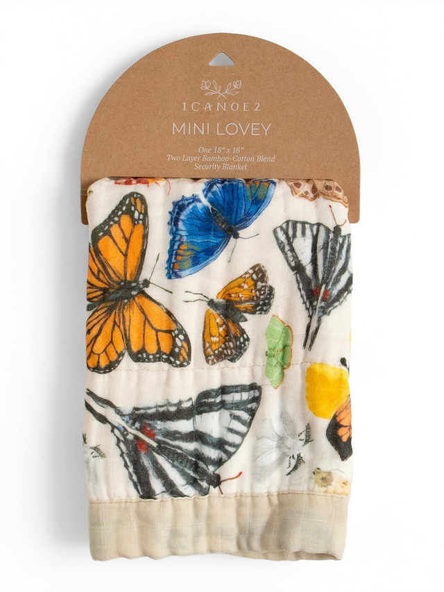 Flutter Friends Butterfly Baby Lovey Muslin Blanket, 2 of 2