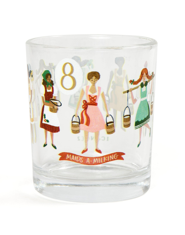 Eight Maids A-Milking 7.5oz Short Juice Glass, 3 of 3