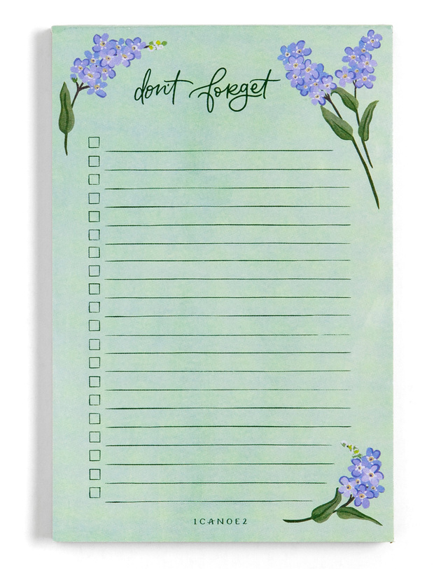 Forget-Me-Nots To Do Notepad, 1 of 2