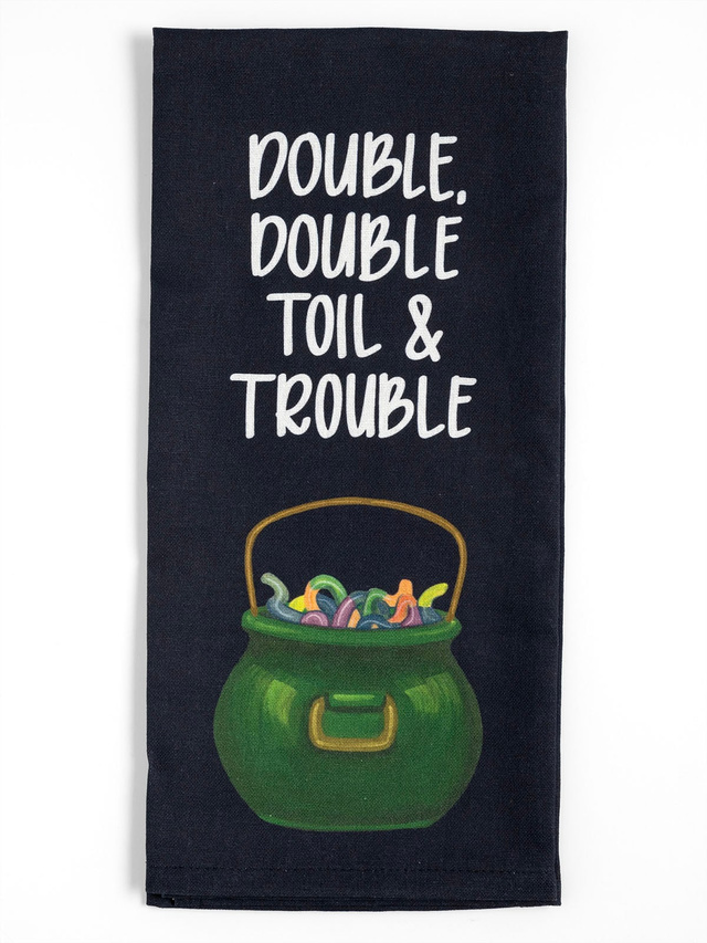 Cauldron Candy Halloween Kitchen Tea Towel, 2 of 3