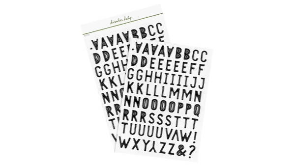 December Daily® 2026 4×6 Puffy Alpha Sticker Sheets - Black, 1 of 3
