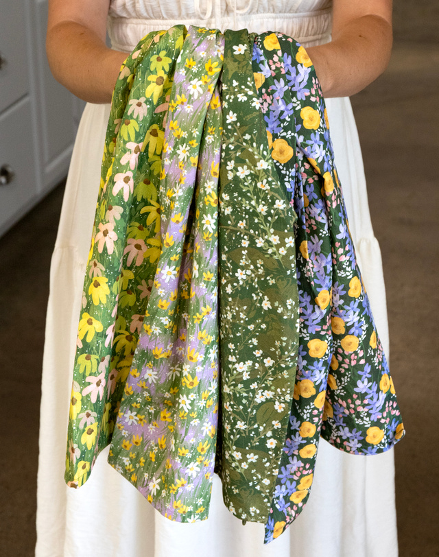 Painted Florals Kitchen Tea Towel Set, 1 of 5