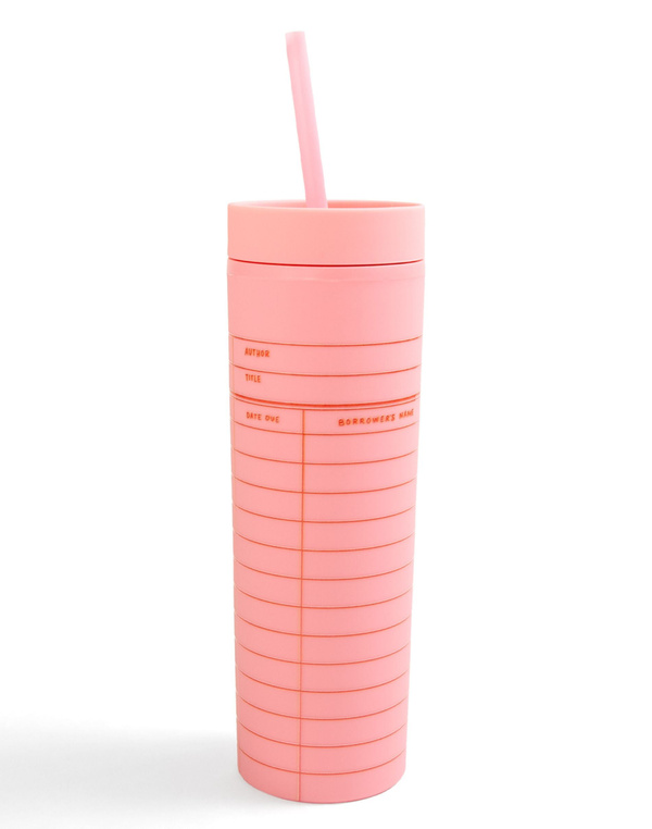 Library Card 16oz Skinny Acrylic Tumbler - Pink, 3 of 3