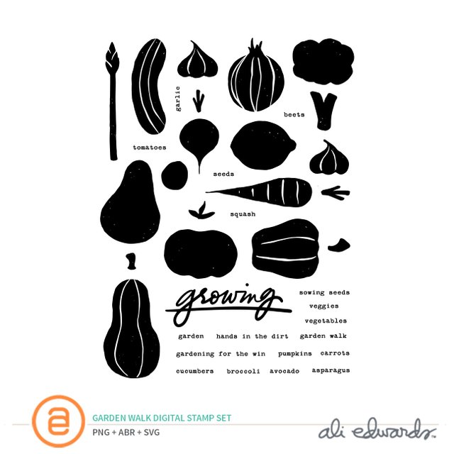 Garden Walk Digital Stamp Set, 1 of 1