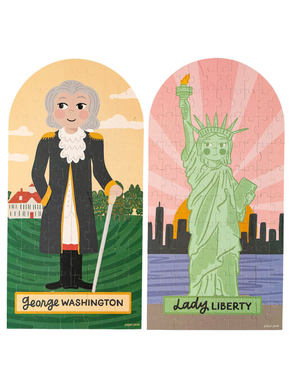 George Washington & Lady Liberty - 100 Piece Double-Sided Jigsaw Puzzle, 3 of 11