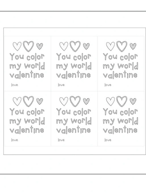 Digital Valentine Cards - Color My World, 1 of 1