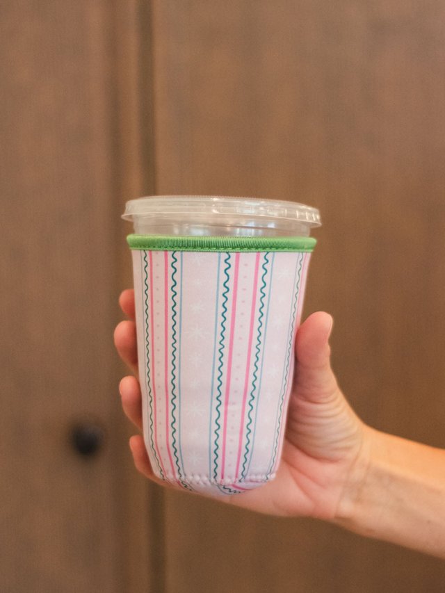 Pink & Green Striped Drink Sleeve, 2 of 5