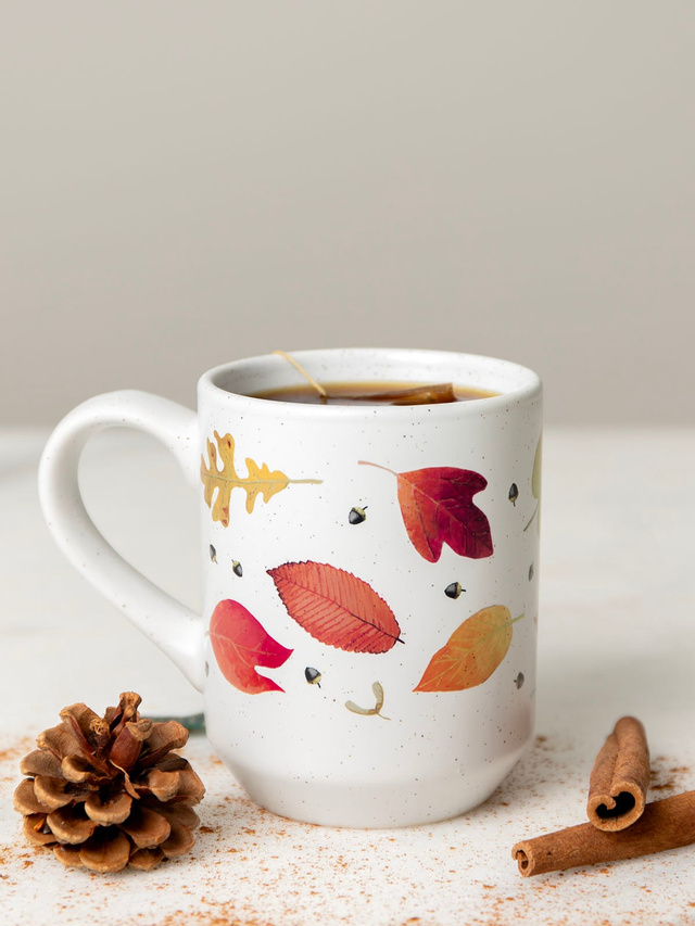 Fallen Leaves & Acorns 14oz Ceramic Coffee Mug, 1 of 4