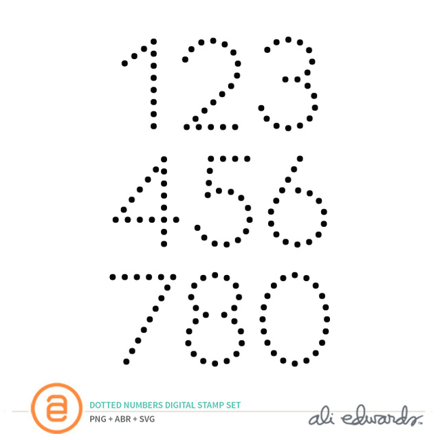 Dotted Number Digital Stamp Set, 1 of 1