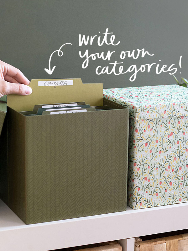 Olive Herringbone Greeting Card Container, 2 of 3