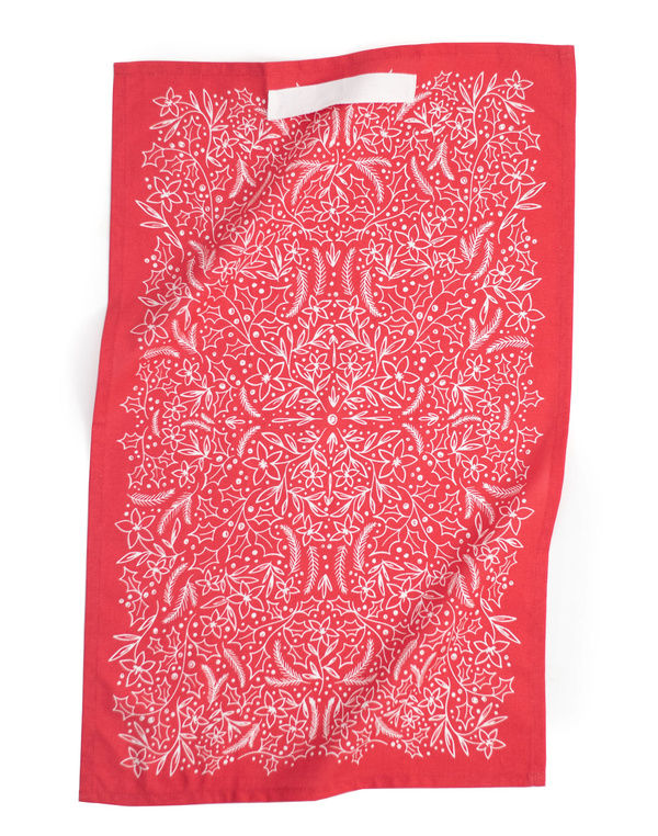 Holiday Floral Kitchen Towel, 1 of 1