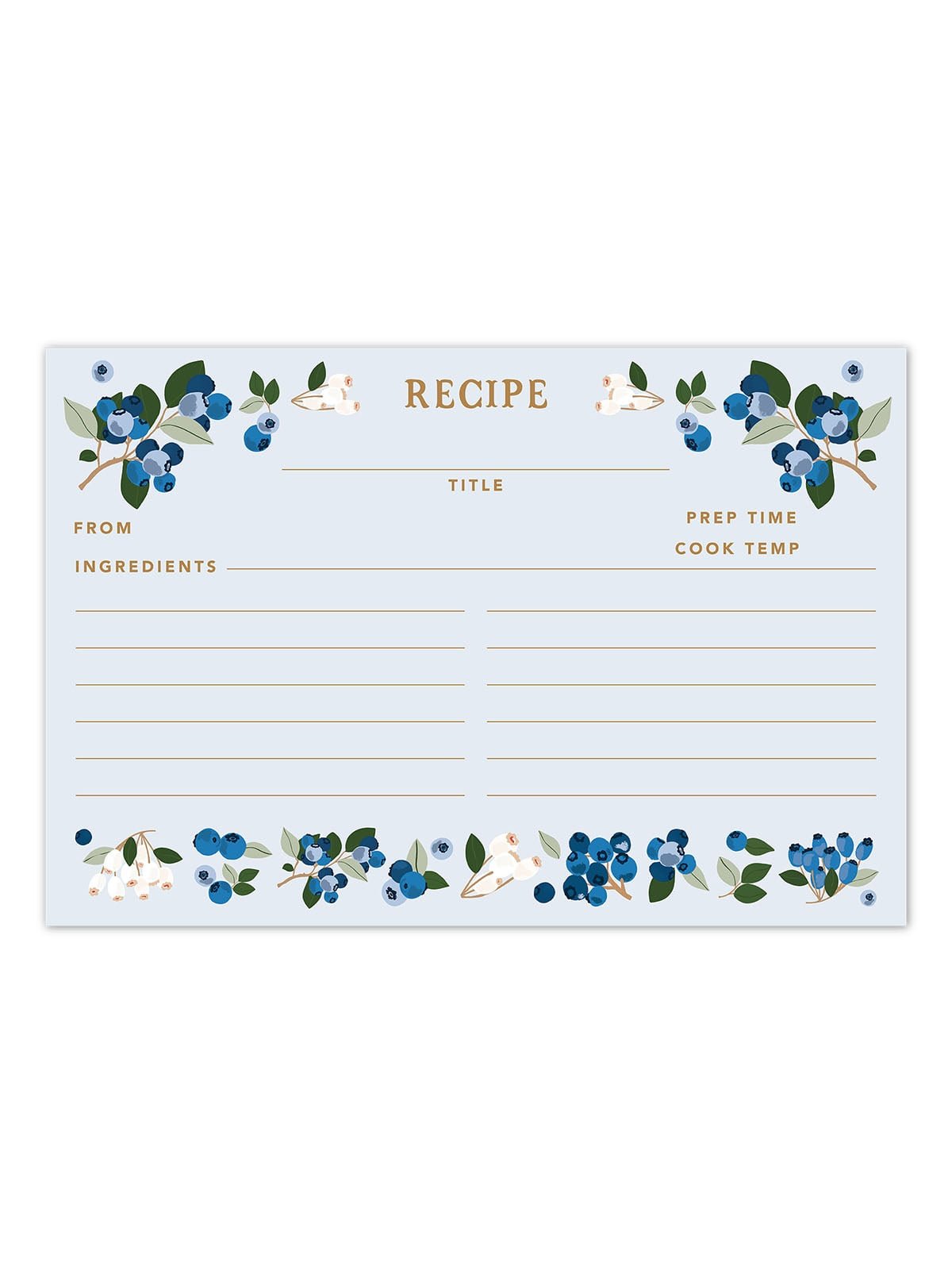 Blueberry Field Recipe Cards