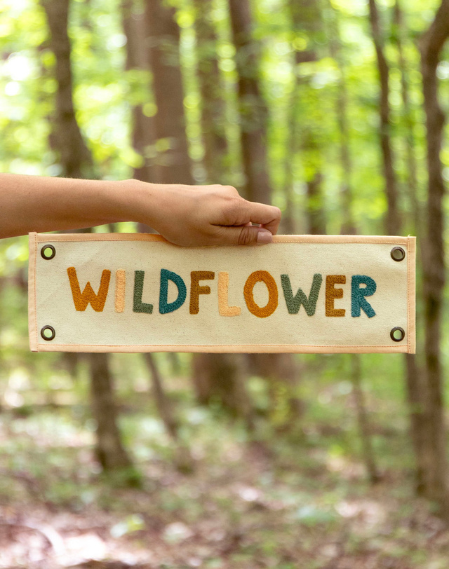 Wildflower Embroidered Canvas Banner, 2 of 6