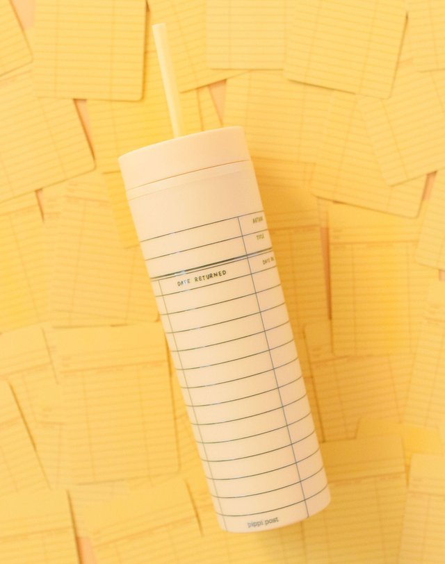 Library Card 16oz Skinny Acrylic Tumbler - Yellow, 2 of 3