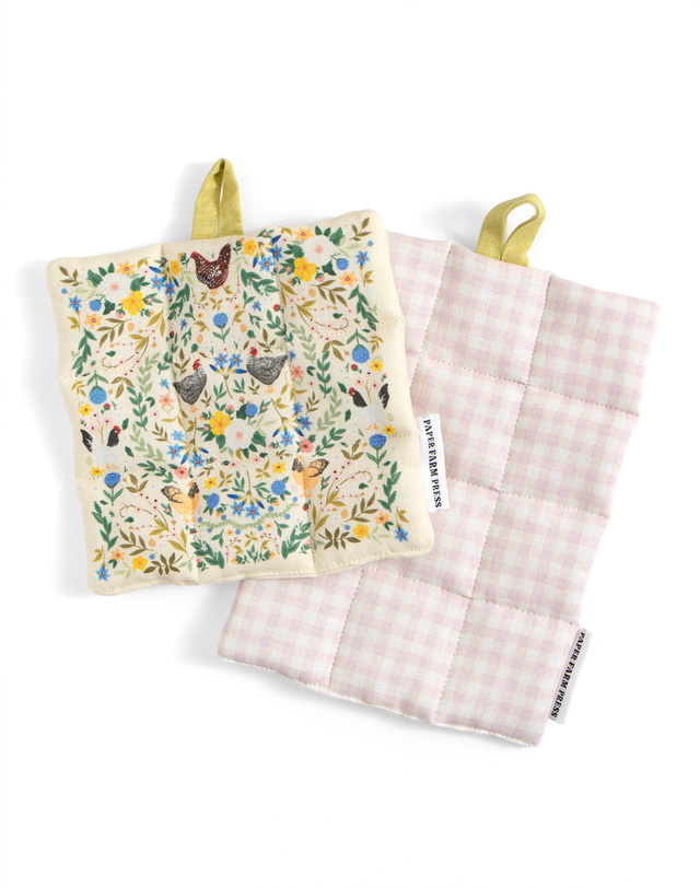Chickens & Flowers Pot Holder Set, 3 of 3