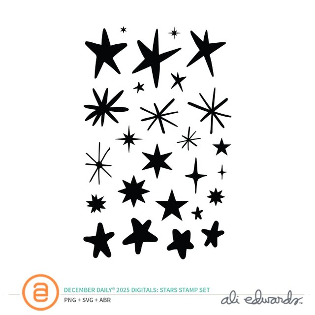 December Daily® 2025 Digital 4×6 Stars Stamp Set, 1 of 1