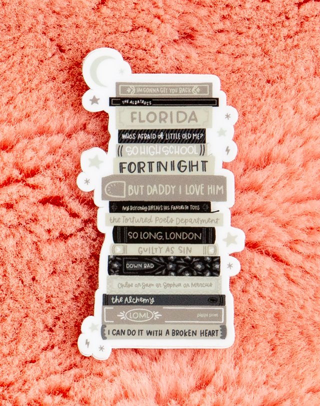Poetry Book Stack Decal Sticker, 2 of 3