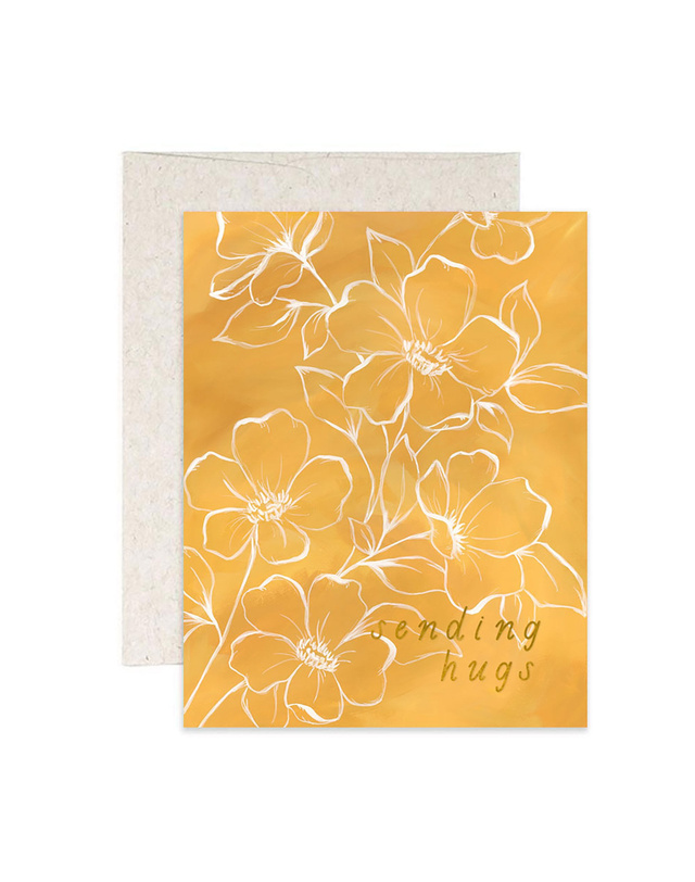 Golden Poppy Hugs Greeting Card, 1 of 1