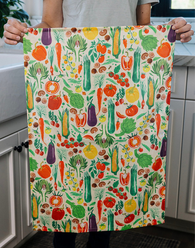 Vegetable Farmers Market Tea Towel, 2 of 8