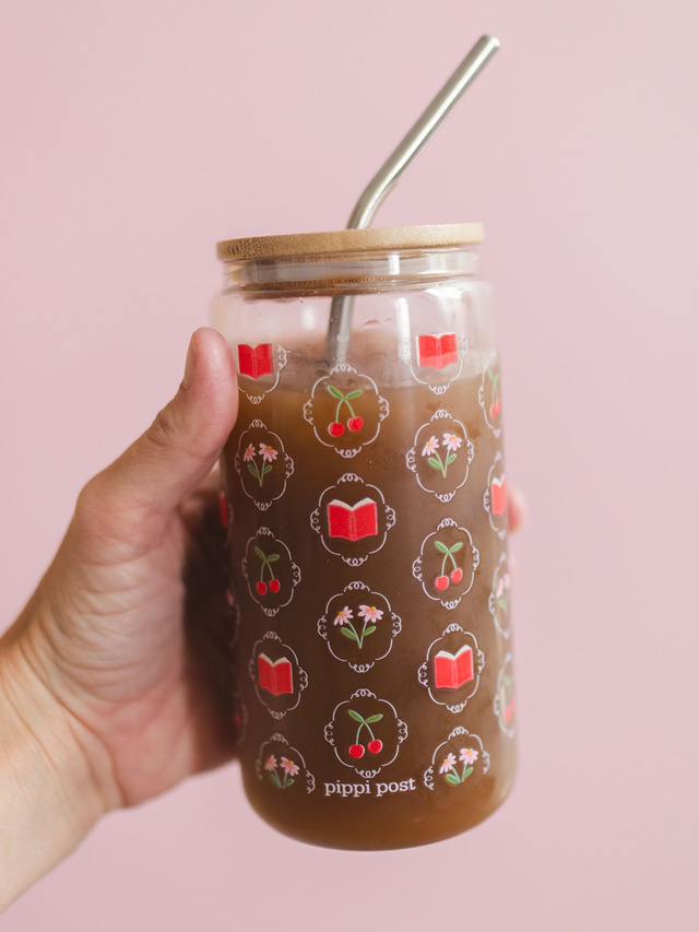 Book Lover Cherries & Florals Glass Can, 2 of 6