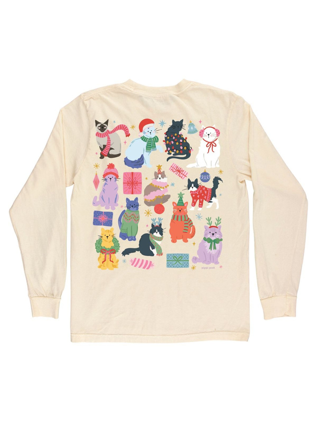 Christmas Cats Long-Sleeve Tee - Ivory, 5 of 6