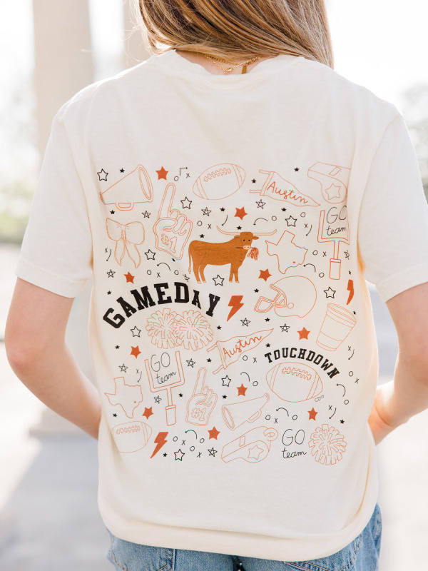 Austin Football Game Day Tee - Ivory, 1 of 6