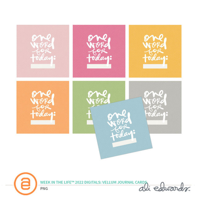 Week In The Life™ 2022 Digital Vellum Journal Cards, 1 of 1