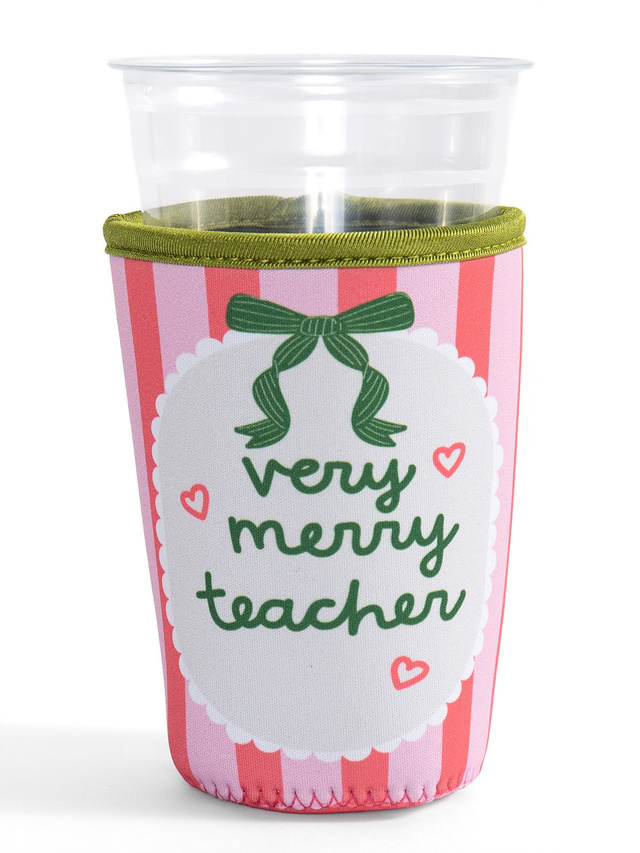 Very Merry Teacher Christmas Drink Sleeve, 2 of 4