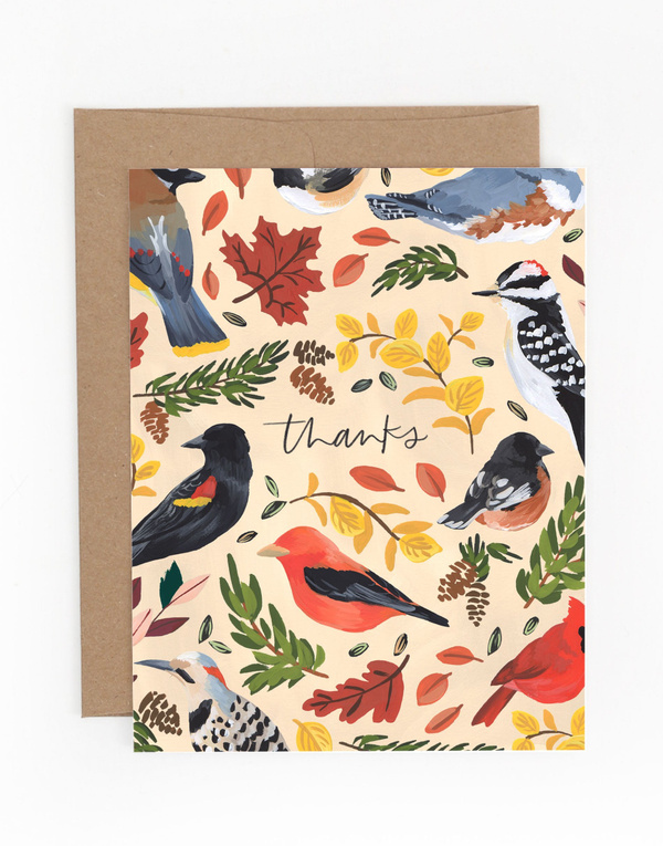 Birds Thanks Greeting Card, 1 of 1