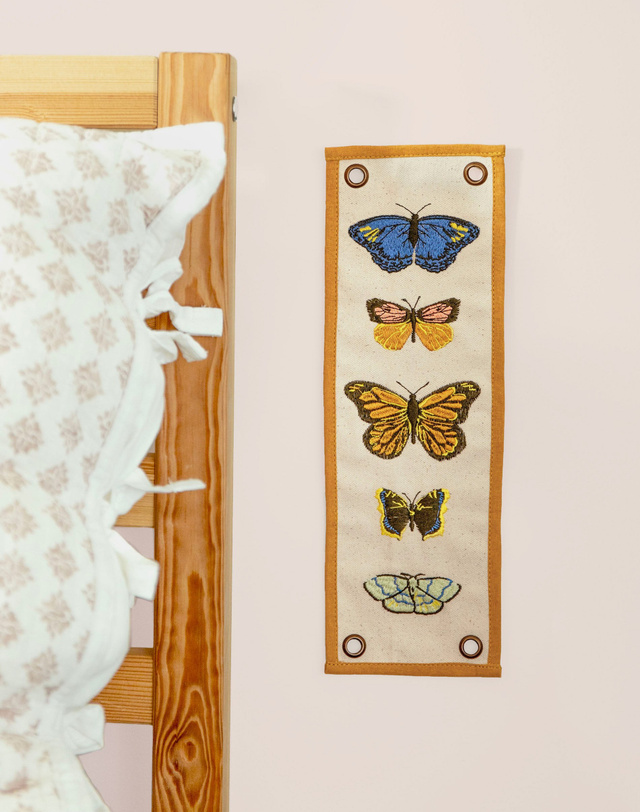 Flutter Friends Butterfly Embroidered Canvas Banner, 2 of 6
