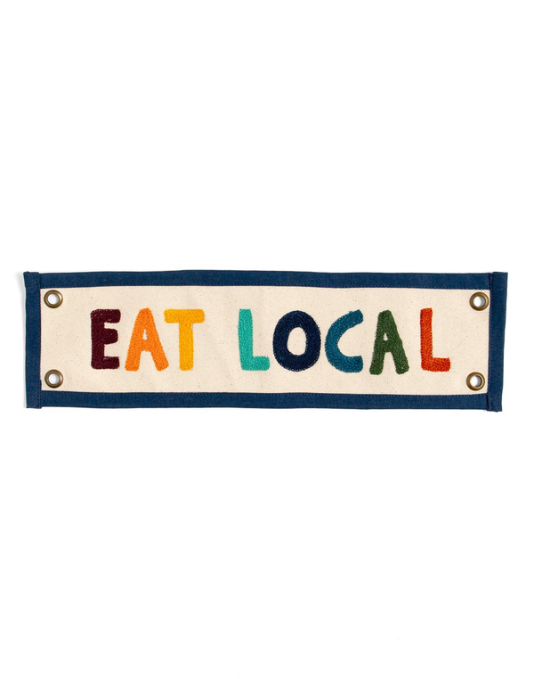 Eat Local Embroidered Canvas Banner, 2 of 3