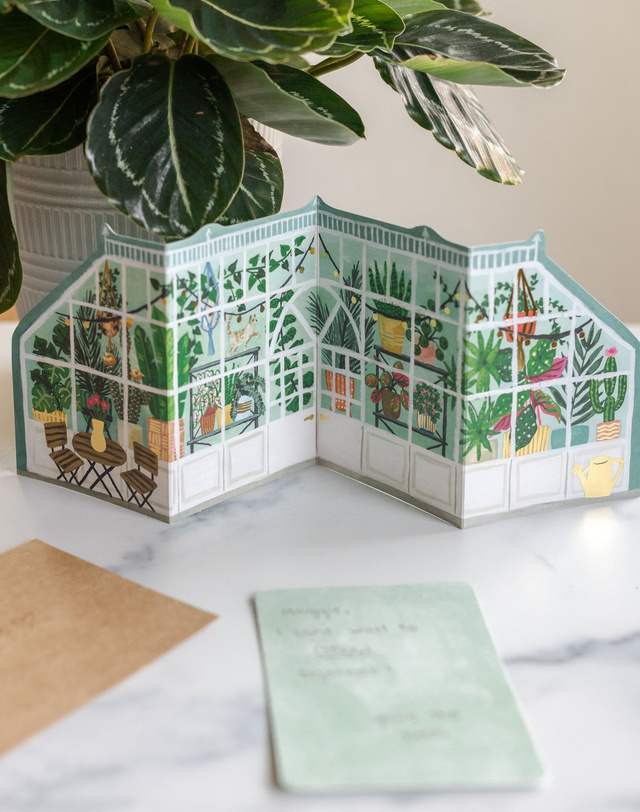 Greenhouse Accordion Greeting Card, 1 of 5