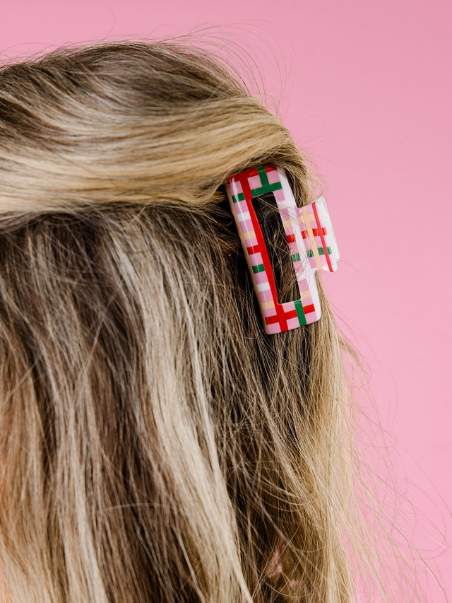 Plaid Christmas Claw Hair Clip, 1 of 6