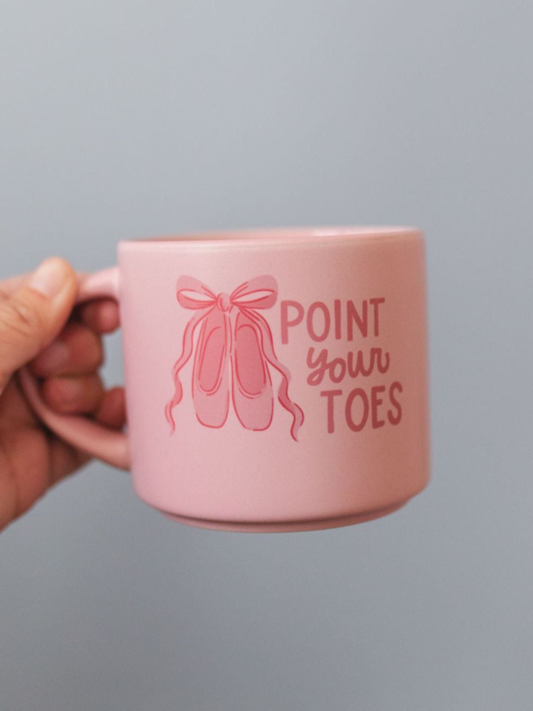 Point Your Toes Ballet Slippers Large Ceramic Coffee Mug, 2 of 4