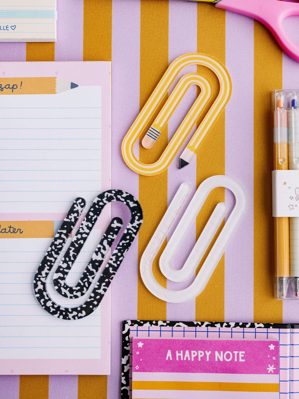 Classroom Essentials Notebook, Paper & Pencil Acrylic Paperclip Set, 2 of 3