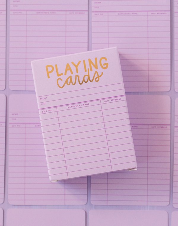 Lilac Library Card Deck Of Playing Cards, 1 of 7