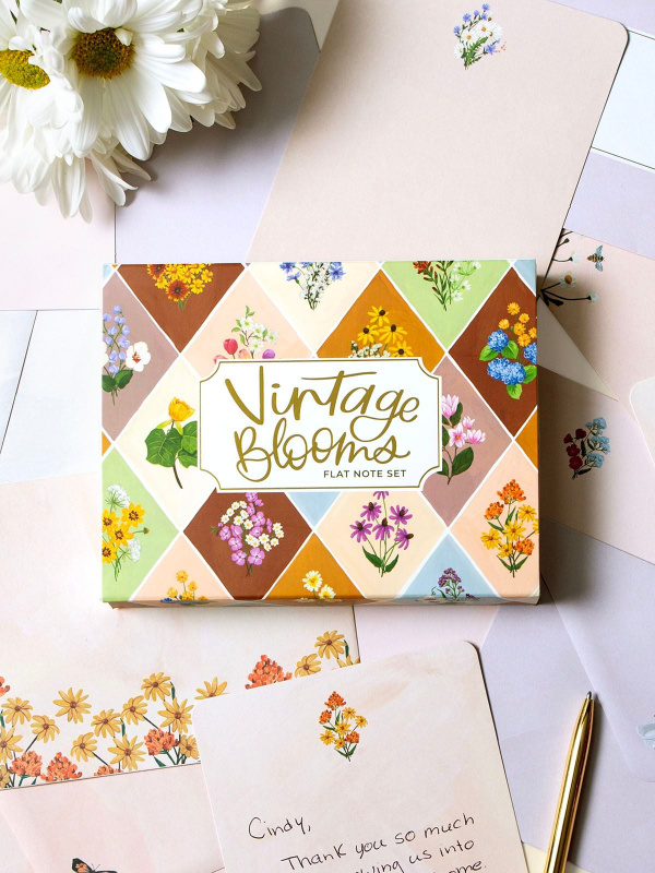 Vintage Blooms Floral Flat Note Set, 1 of 4