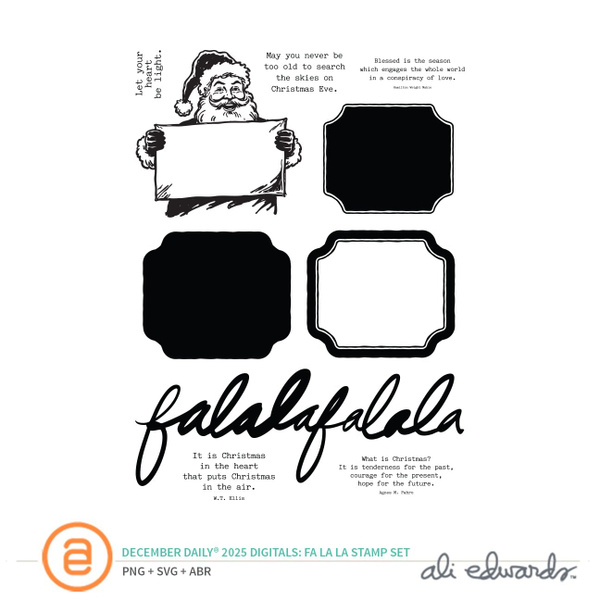 December Daily® 2025 Digital 6×8 Fa La La Stamp Set, 1 of 1