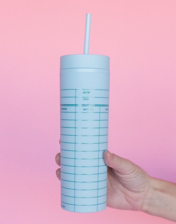 Library Card 16oz Skinny Acrylic Tumbler - Mint, 1 of 4