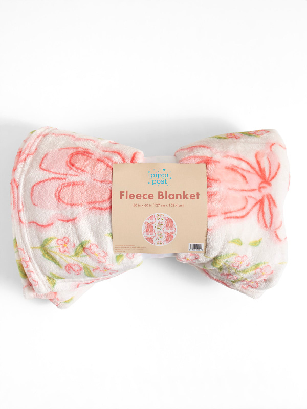 Pink Ballet Slippers & Florals Fleece Throw Blanket, 4 of 7