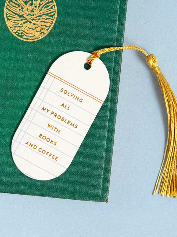 Book & Coffee Vegan Leather Bookmark, 3 of 3
