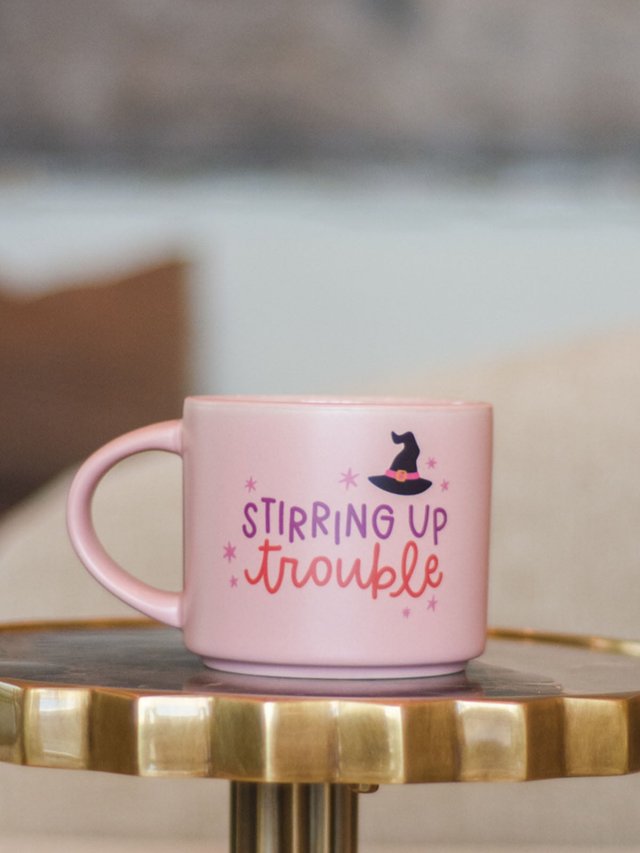 Stirring Up Trouble Halloween Witch Large Ceramic Coffee Mug, 3 of 5