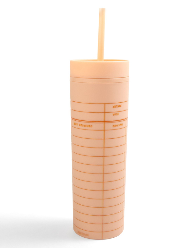 Library Card 16oz Skinny Acrylic Tumbler - Peach, 2 of 3