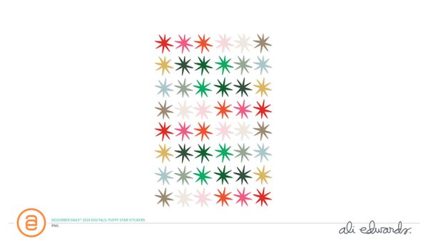 December Daily® 2026 Digital Stars Sticker Sheet, 1 of 1