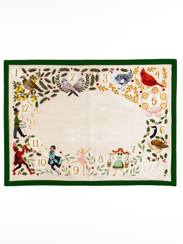 12 Days of Christmas Cloth Placemat Set of 4, 1 of 4