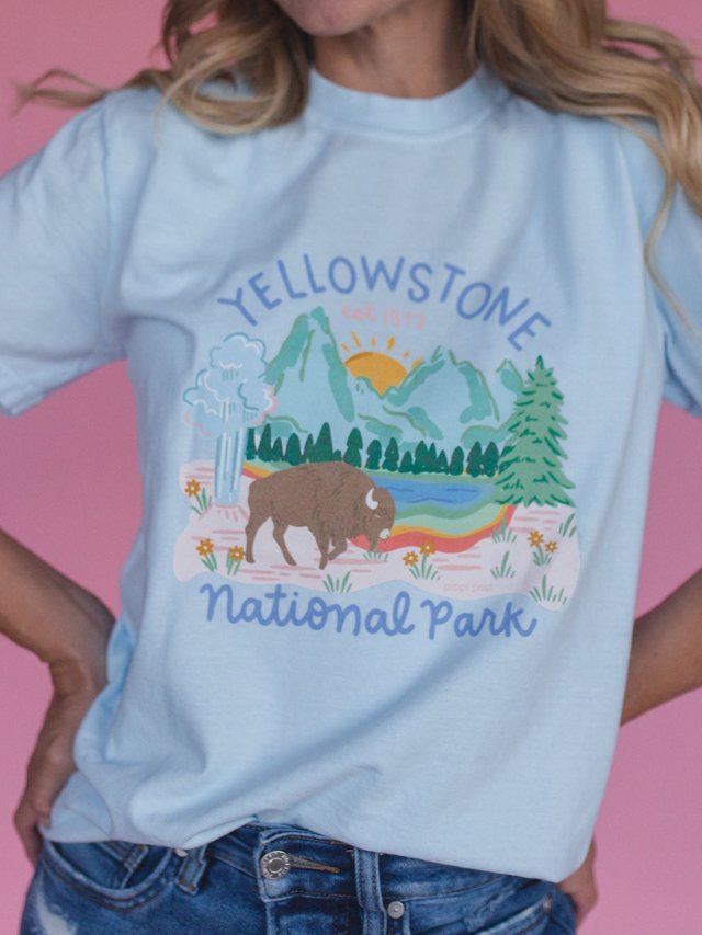 Yellowstone National Park Tee - Chambray, 2 of 3